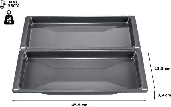 Smaltovaný pečací plech Bosch Siemens HEZ530000, 455×188×39 mm / 17003020
