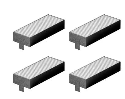 HZ9VEDU0 súprava 4 ks uhlíkových filtrov 194 mm do odsávača pár Bosch Siemens (17004795)