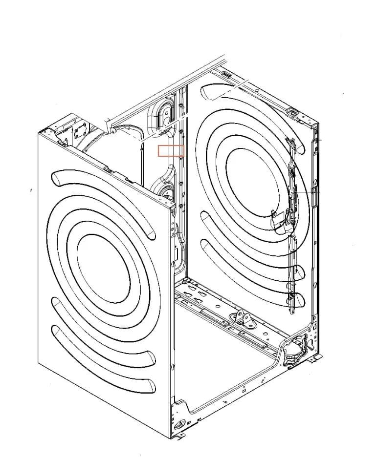 Bočný diel plášťa k práčke – Bosch / Siemens 23003959, 23001290