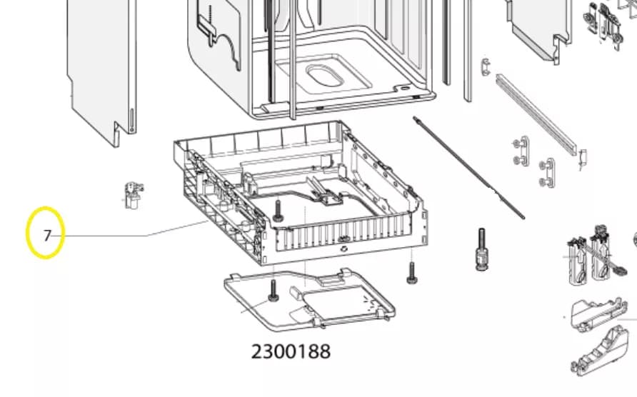 Spodná časť k umývačke riadu Whirlpool Indesit 488000387158 (C00387158)