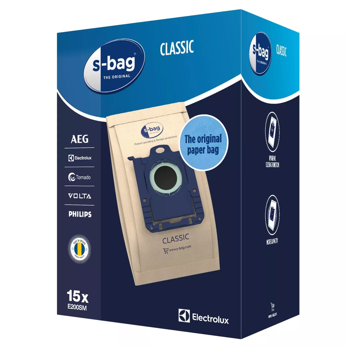Vrecká k vysávaču E200SM S-bag® Classic 15 ks 9001688002 pre AEG, Electrolux, Philips
