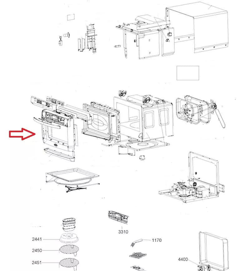 Rám dverí k mikrovlnnej rúre Whirlpool Indesit 482000015442