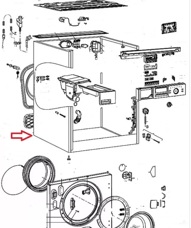 Skelet do práčok Whirlpool Indesit 481075056231